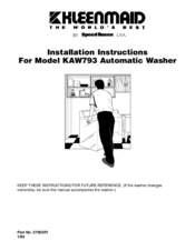 Kleenmaid KAW793 Installation Instructions Manual