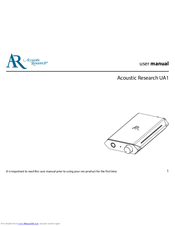 Acoustic Research UA1 User Manual