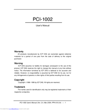 Icp Das Usa PCI-1002H User Manual