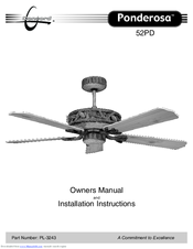 CONCORD Ponderosa 52PD Owner's Manual And Installation Instructions