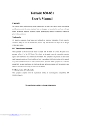 Tornado 831 User Manual