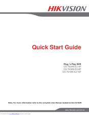 HIKVISION DS-7608NI-8P Quick Start Manual