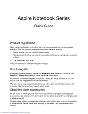 Acer Aspire Notebook Series Quick Manual