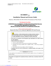 GreenWorks WH-201061-LP Installation Manual And Owner's Manual