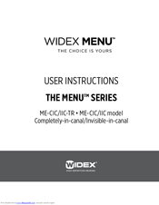 Widex Menu ME-CIC/IIC User Instructions