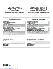 Maytag HybridCare YWED99HEDC Installation Instructions Manual
