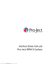 Pro-Ject Audio Systems Pro-Ject RPM 9 Carbon Instructions For Use Manual