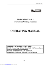 Warpp INARC-1000 I Operating Manual