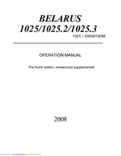 Belarus 1025 2008 Operation Manual