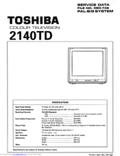 Toshiba 2140TD Service Data