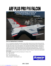 Skymaster ARF Plus Pro F-16 Falcon Assembly And Operation Manual
