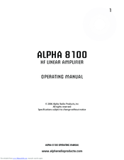 Alpha 8100 Operating Manual