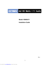 Octava HDMXA71 Pro HD Home Theater Series Installation Manual