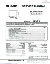 Sharp 32UF6 Service Manual