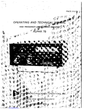 ETO Alpha 78 Operating And Technical Manual