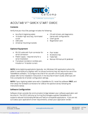 GTCO CalComp Accutab VI Quick Start Manual