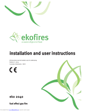 ecofires eko 2040 Installation And User Instructions Manual