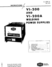 Linde VI-200 Instructions Manual