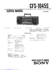 Sony CFS-1045S Service Manual
