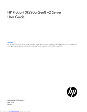 HP ProLiant XL220a Gen8 v2 User Manual
