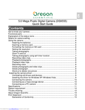Oregon Scientific DS9555 Quick Start Manual