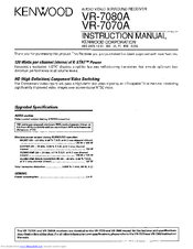 Kenwood VR-7080A Instruction Manual