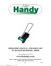 The Handy THHM Operator's Manual And Parts List
