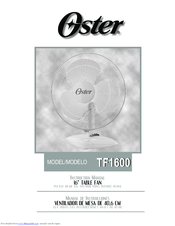 Oster TF1600 Instruction Manual