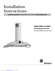 Monogram ZXR858 Installation Instructions Manual