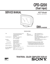 Sony Trinitron CPD-G200 Service Manual
