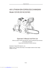 Ningbo E216C Operator's Manual