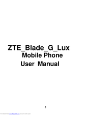Zte Blade_G_Lux User Manual