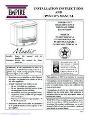 Empire Mantis PV-28SV55-(C,G)(N,P)-1 Installation Instructions And Owner's Manual