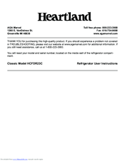 Hearthland HCFDR23 User Instructions
