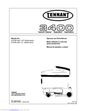 Tennant 3400 610782 Operator And Parts Manual