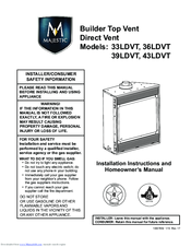 Majestic 33LDVT Installation Instructions And Homeowner's Manual
