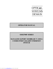 Optical Systems OSD2700F SERIES Operator's Manual