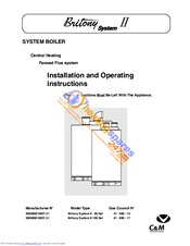Chaffoteaux & Maury Britony System II 100 Nat Installation And Operating Instructions Manual