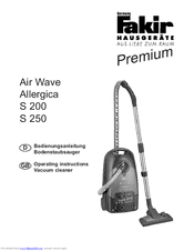 Fakir Air Wave Allergica S 200 Operating Instructions Manual