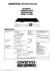 Onkyo DV- P303 Service Manual