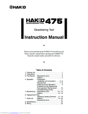 Hakko Electronics 475 Instruction Manual