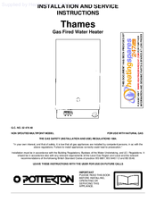 Potterton Thames Installation And Servicing Instructions
