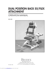 biodex Dual Position Back EX Operation Manual