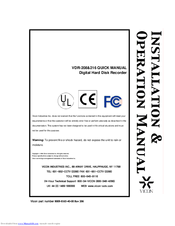 Vicon VDR-208 Installation & Operation Manual