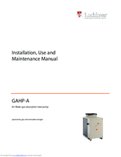 Lochinvar GAHP-A HT STD Installation, Use And Maintenance Manual