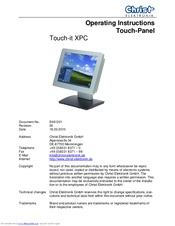 Christ Elektronik Touch-it XPC Operating Instructions Manual