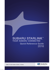 Subaru STARLINK 2016 Quick Reference Manual
