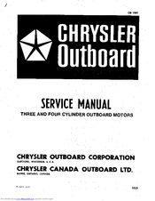 Chrysler 115 H.P. Service Manual