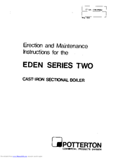 Potterton Eden Two Series Maintenance Instructions Manual