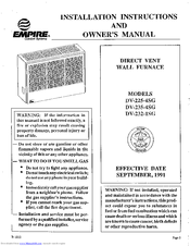 Empire DV-232-1SG Installation Instructions And Owner's Manual